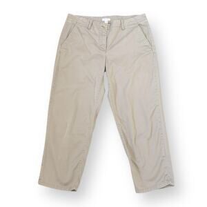 J Jill Live In Chino Cropped Pants Womens Size 6 Beige Khaki Capri Cotton Blend